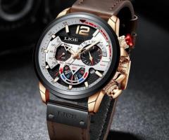 Edler Chronograph Uhr Chrono Armbanduhr Herrenuhr Datum