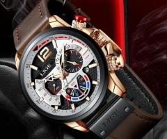 Edler Chronograph Uhr Chrono Armbanduhr Herrenuhr Datum